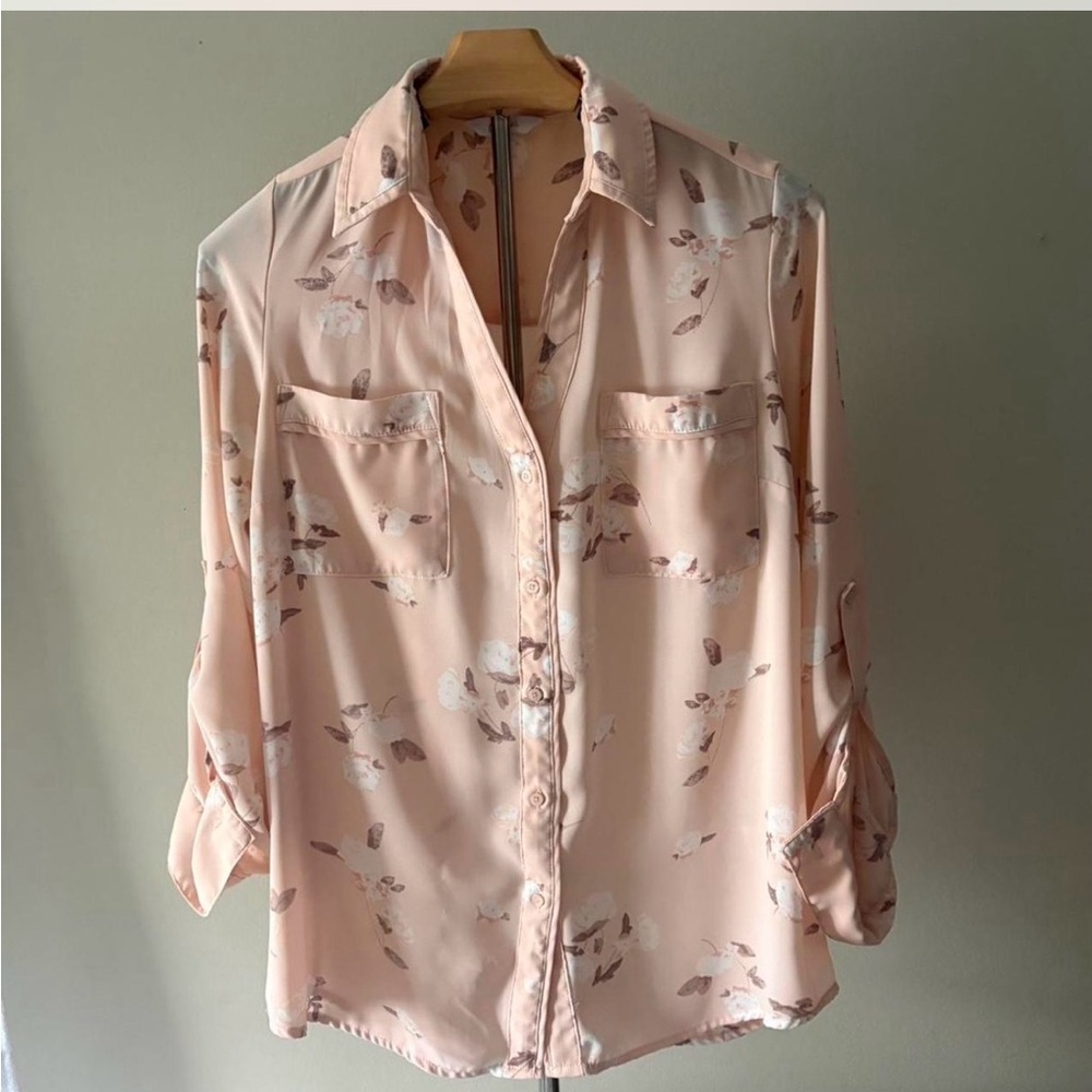 Candie's Light Pink Floral Button Down Shirt